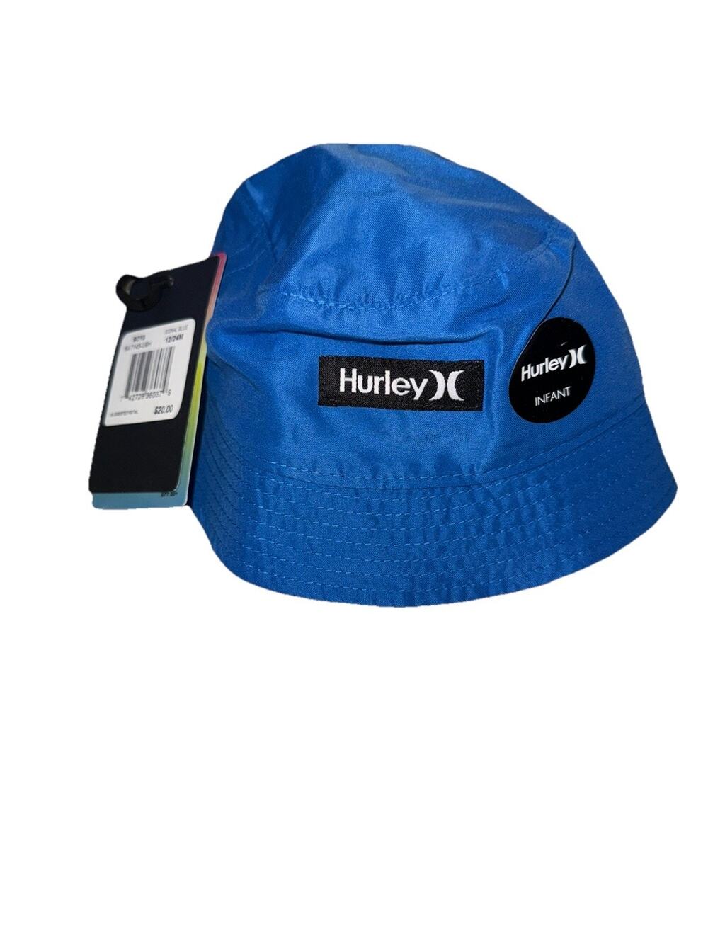 Hurley Boys UPF 50+ Bucket Sun Hat 12-24M Signal Blue NWT Beach Pool Summer